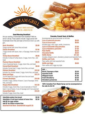 Menu photo 5 Sunbeam Grill Oakville, ON