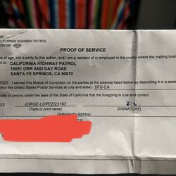 California Highway Patrol - Santa Fe Springs - Lies, I was never given a ticket or given a notice on 5/28/2023
