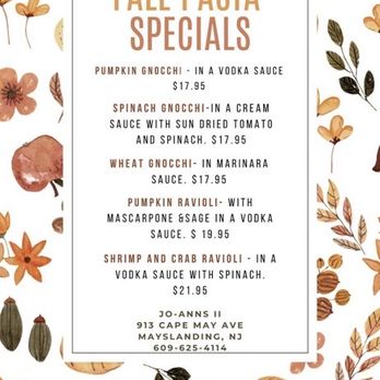 Joann's Pizza & Restaurant - Fall specials menu was so good - Pizza Near Me - Mays Landing, New Jersey Joann's Pizza & Restaurant - Fall specials menu was so good - Pizza Near Me - Mays Landing, New Jersey