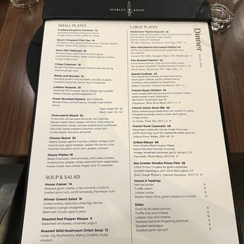 Scarlet Knife - Dinner menu- Jan '24 - Cocktail Bars Near Me - Latham, New York