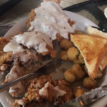 Richter's Antler Cafe - Chicken fried steak and fried okra - American Near Me - Spring Branch, Texas
