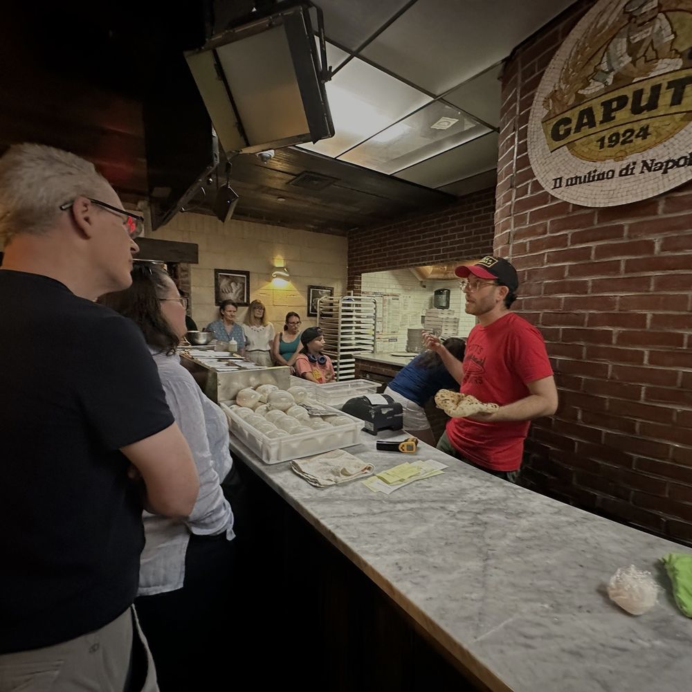 Scott's Pizza Tours - Scott showing us how pita became pizza - Pizza Near Me Scott's Pizza Tours - Scott showing us how pita became pizza - Pizza Near Me
