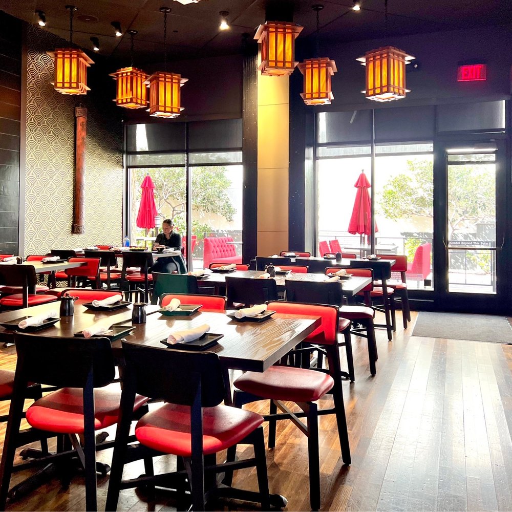 P.F. Chang's - Dining area. Love the contrasting colors and light fixtures which resemble paper lanterns. - Chinese Near Me - Temecula, California