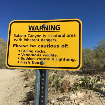 Sabino Canyon - Warning - Parks Near Me - Tucson, Arizona Sabino Canyon - Warning - Parks Near Me - Tucson, Arizona