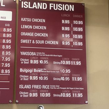Island Teriyaki - Menu as of May 2023 - Asian Fusion Near Me - Glendale, Arizona