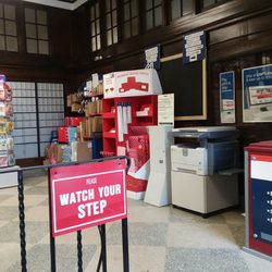 US Post Office - You can buy greeting cards, all kinds of (decorated, too!) postal supplies, use the copier and the priority mail station here.