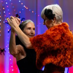 Slow Fox Dance Hall - Instructor Kelly performing with a student at 2024's Spooky Spotlight event.