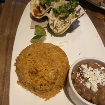Yard House - Blackened Shrimp tacos with beans and rice - New American Near Me - Burlington, Massachusetts Yard House - Blackened Shrimp tacos with beans and rice - New American Near Me - Burlington, Massachusetts