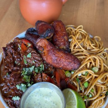 Flama Llama - Ropa Vieja with garlic noodles - Latin American Near Me - San Diego, California Flama Llama - Ropa Vieja with garlic noodles - Latin American Near Me - San Diego, California