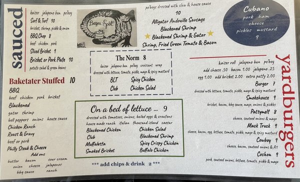 Menu photo 1 Yard Bird Waskom, TX