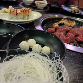 Stone Age Korean BBQ II - Lemon chicken Filet mignon Quail eggs and glass noodles for hotpot - Korean Near Me - Madison, Alabama Stone Age Korean BBQ II - Lemon chicken Filet mignon Quail eggs and glass noodles for hotpot - Korean Near Me - Madison, Alabama