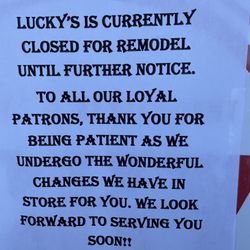 Lucky’s Lounge and Restaurant - Closed for renovations