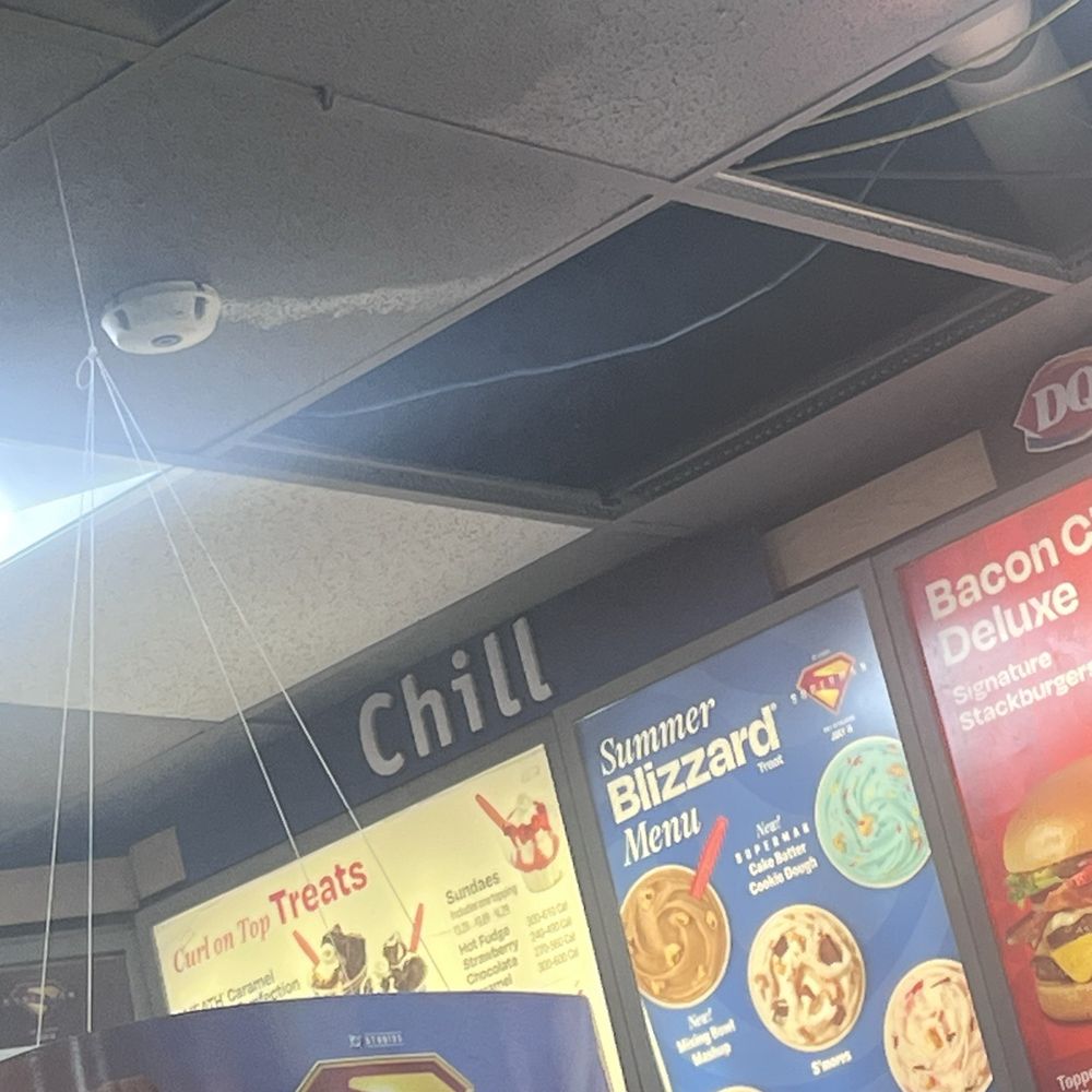 Dairy Queen Grill & Chill - Fire sprinkler been covered in dust for so long it turned black - Ice Cream & Frozen Yogurt Near Me - Island, Georgia Dairy Queen Grill & Chill - Fire sprinkler been covered in dust for so long it turned black - Ice Cream & Frozen Yogurt Near Me - Island, Georgia