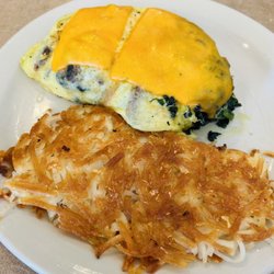 Spinach and mushroom omelette