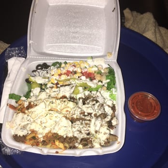 Gyro King - Lamb & chicken over rice with everything plus a salad! - Halal Near Me - Houston, Texas