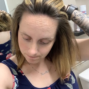 Salon Bleu - This is her "money pieces" she tried to do. Very brassy colored - Hair Salons Near Me - Columbus, Georgia Salon Bleu - This is her "money pieces" she tried to do. Very brassy colored - Hair Salons Near Me - Columbus, Georgia