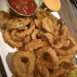 Crispy Calamari (but it is mostly fried peppers, making it appear like you are getting a lot of squid).