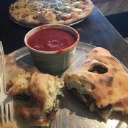 Photo of Blackbird Pizzeria - Philadelphia, PA, United States. Calzone = 5 stars. Love the tofu ricotta. Added mushrooms and vegan sausage.