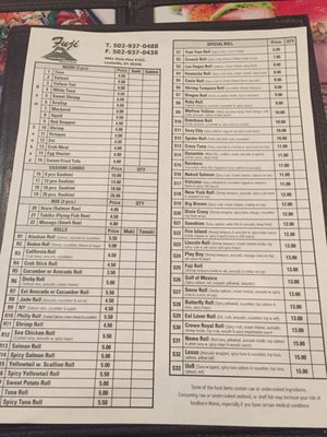 Menu photo 2 Fuji Asian Bistro Louisville, KY Menu photo 2 Fuji Asian Bistro Louisville, KY