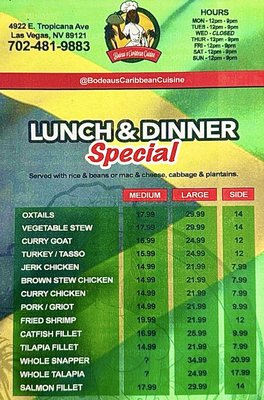 Menu photo 2 Bodeau's Caribbean Cuisine Las Vegas, NV Menu photo 2 Bodeau's Caribbean Cuisine Las Vegas, NV