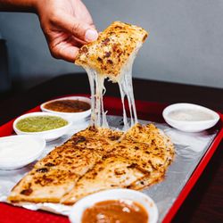 Wild Tacoz - This is a Quesadilla with a number of dips to go with it.