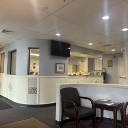 Maple Avenue Family Dentistry - Seating area and check-in/out windows.