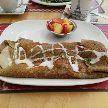 Cafe Paris - Galette Briard - smoked turkey, tomatoes, sour cream, Swiss cheese and brie. - French Near Me - Cranford, New Jersey Cafe Paris - Galette Briard - smoked turkey, tomatoes, sour cream, Swiss cheese and brie. - French Near Me - Cranford, New Jersey