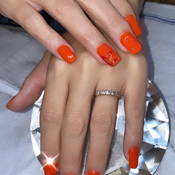 Beverly Hills Nails Spa - Beautiful nails for autumn.  Ready for Halloween and Thanksgiving!  Thank you, Beverly Hills Nail Spa! - Nail Salons Near Me - Irving, Texas