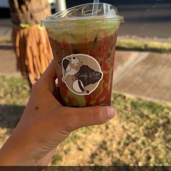Early Bird Coffee - Strawberry matcha with an extra shot of espresso - Coffee & Tea Near Me - Kihei, Hawaii