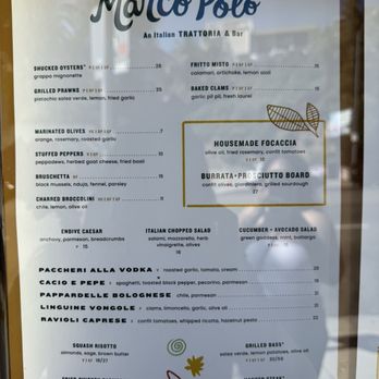 Marco Polo Trattoria - Menu - Bars Near Me - Los Angeles, California Marco Polo Trattoria - Menu - Bars Near Me - Los Angeles, California