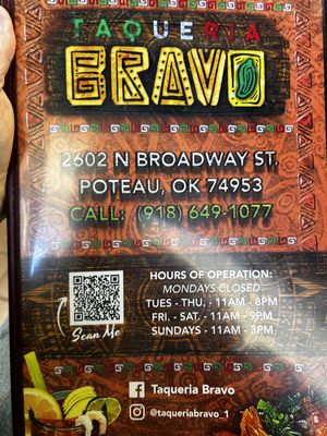 Menu photo 1 Taqueria Bravo Poteau, OK Menu photo 1 Taqueria Bravo Poteau, OK