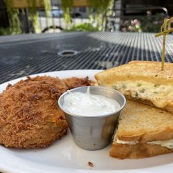 Lindberg's Tavern - Lobster grilled cheese ($22) + green fried tomatoes substitute ($3)