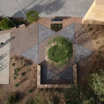 Coconut Contracting - Custom paver patio installed at the entry of the Valley of the Sun Jewish Community Center. - Landscape Architects or Designers Near Me - Phoenix, Arizona