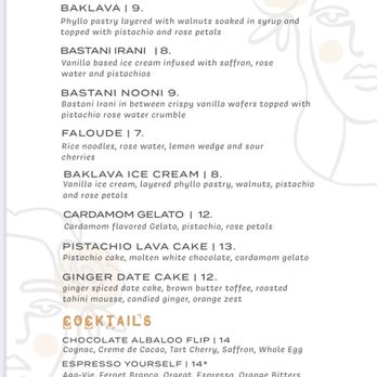 Delbar Middle Eastern - Menu-sweets - Persian/Iranian Near Me - Atlanta, Georgia