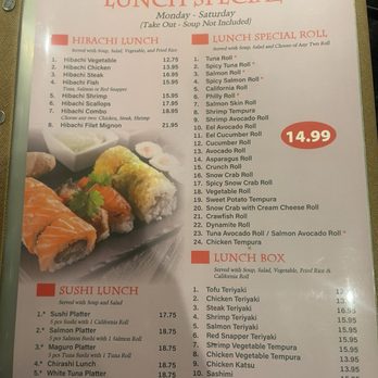 Hokkaido Grill & Sushi - Menu - Sushi Bars Near Me - Madison, Mississippi