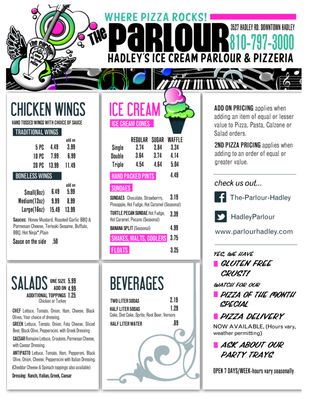 Menu photo 1 The Parlour Hadley, MI