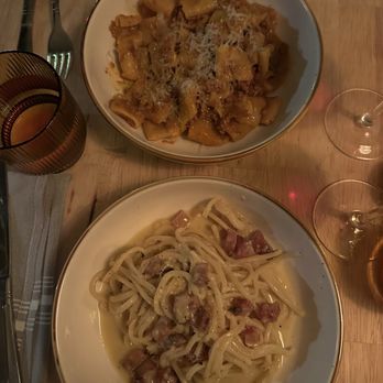 Brava Cucina - Rigatoni bolognese and Bucatini Carbonara - Wine Bars Near Me - Weymouth, Massachusetts