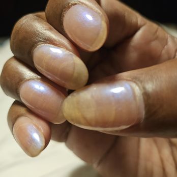 Bella Nails - Other hand even worse.  You can see the 2 she did compared to the 3 the kid did. - Nail Salons Near Me - Oxford, North Carolina