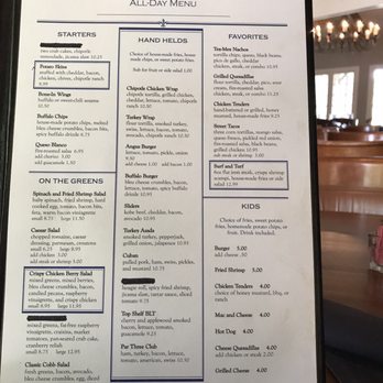 Bridlewood Golf Club - Menu - Golf Near Me - Flower Mound, Texas