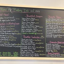 PR Bakery Deli and More - Menu