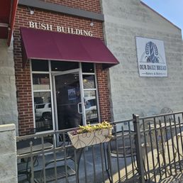 Exterior outside entrance of Our Daily Bread Bakery & Bistro - The outside entrance of the restaurant with outside furniture and the entrance door. - Vinton, Virginia Exterior outside entrance of Our Daily Bread Bakery & Bistro - The outside entrance of the restaurant with outside furniture and the entrance door. - Vinton, Virginia