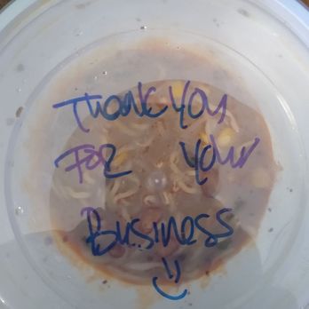 Ramen101 - sweet note on take out bowl - Ramen Near Me - San Leandro, California Ramen101 - sweet note on take out bowl - Ramen Near Me - San Leandro, California