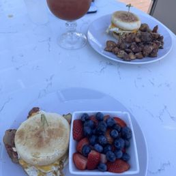 Breakfast sandwich, Bloody Mary Breakfast sandwich, Bloody Mary
