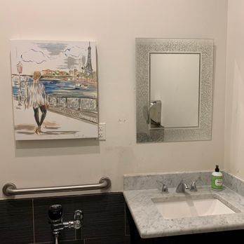 Flamme Burger - Keystone - Women's Bathroom - Such cute decor! - Burgers Near Me - Indianapolis, Indiana Flamme Burger - Keystone - Women's Bathroom - Such cute decor! - Burgers Near Me - Indianapolis, Indiana