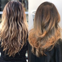 Lorena Paints - Color correction. Blended her stripey highlights and tone down the blonde