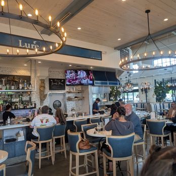 Lure Fish House - Inside bar area happy hour dining - Seafood Near Me - Porter Ranch, California