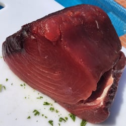 Pescaderia La Corbeteña - The kilo of tuna we picked up. Made ceviche (delicious!) and tuna steaks in mole verde. So fresh.