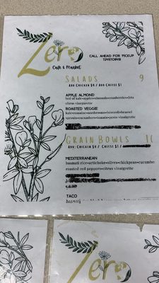 Menu photo 2 Zero Cafe & Market Belle Vernon, PA Menu photo 2 Zero Cafe & Market Belle Vernon, PA