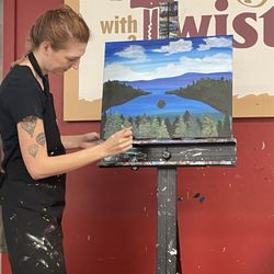 Painting with a Twist - Instructor during lesson