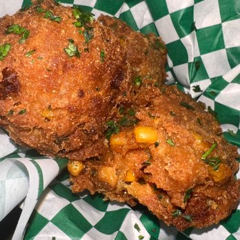 Mama Green's - Cheddar and Jalapeno Cornbread Hushpuppies - Southern Near Me Mama Green's - Cheddar and Jalapeno Cornbread Hushpuppies - Southern Near Me